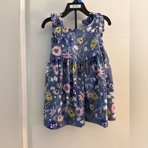 Carter's Floral Blue Dress W/ Bloomers Sz 24 Months - Picture 1 of 5